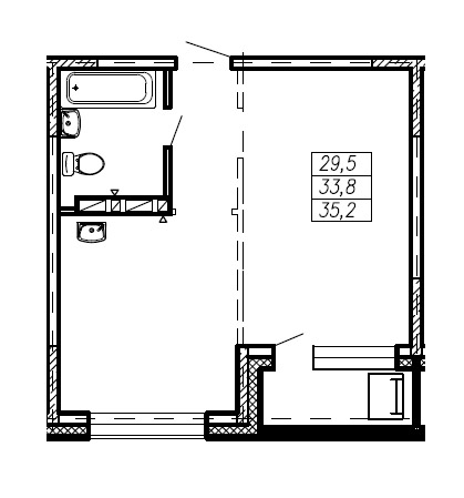 ЖК Мичурина, 8А, 1-комн кв 35,2 м2, за 4 224 000 ₽, 2 этаж